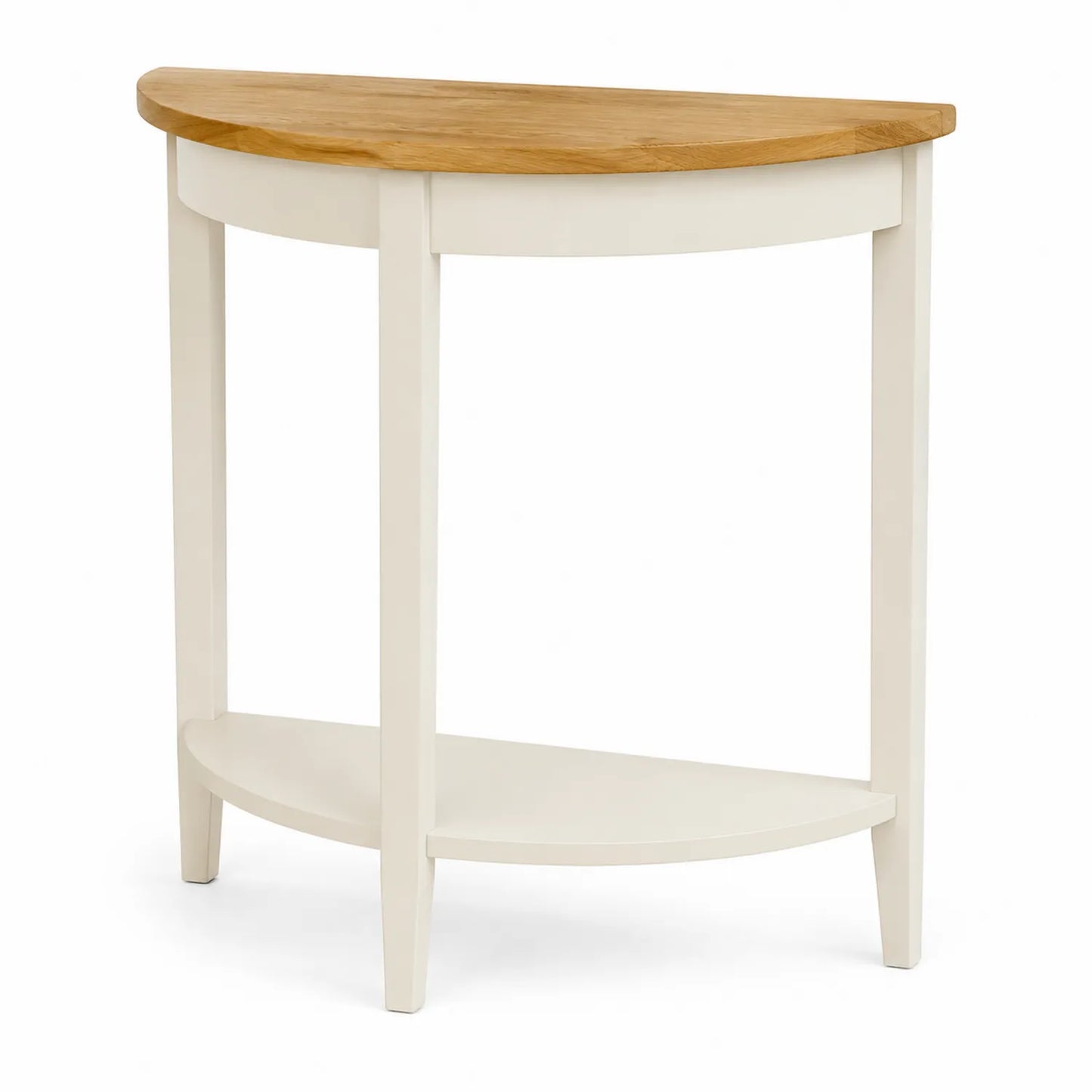 Console demi-lune en bois de chêne et MDF Blanc