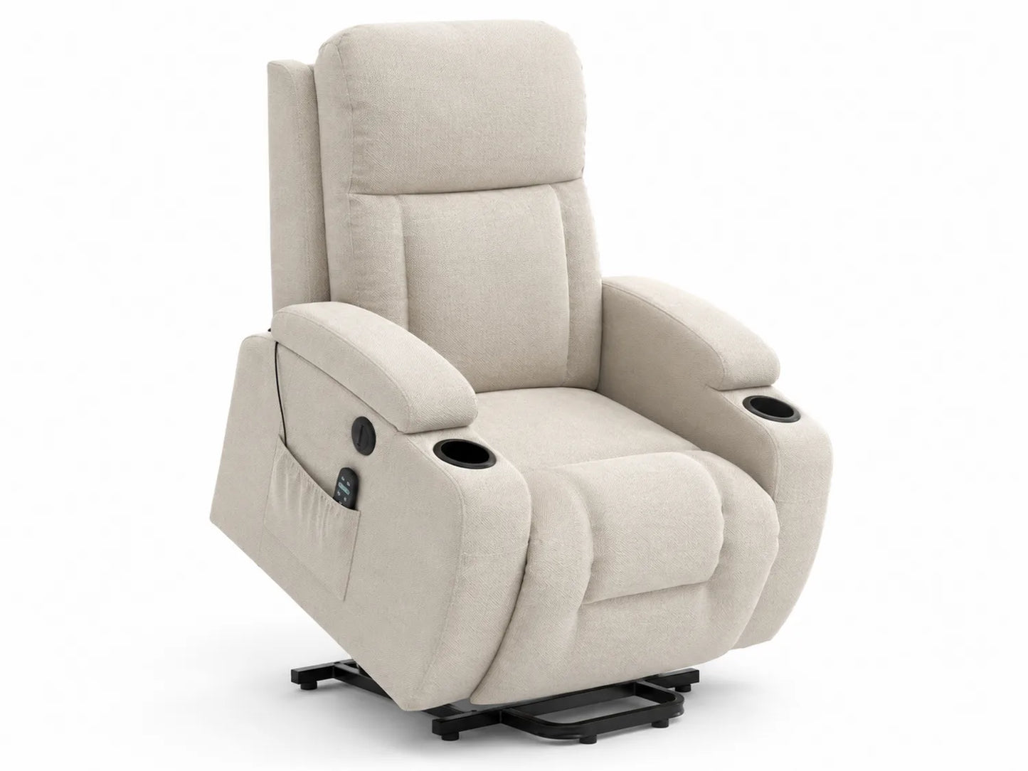 Fauteuil inclinable électrique en polyester beige