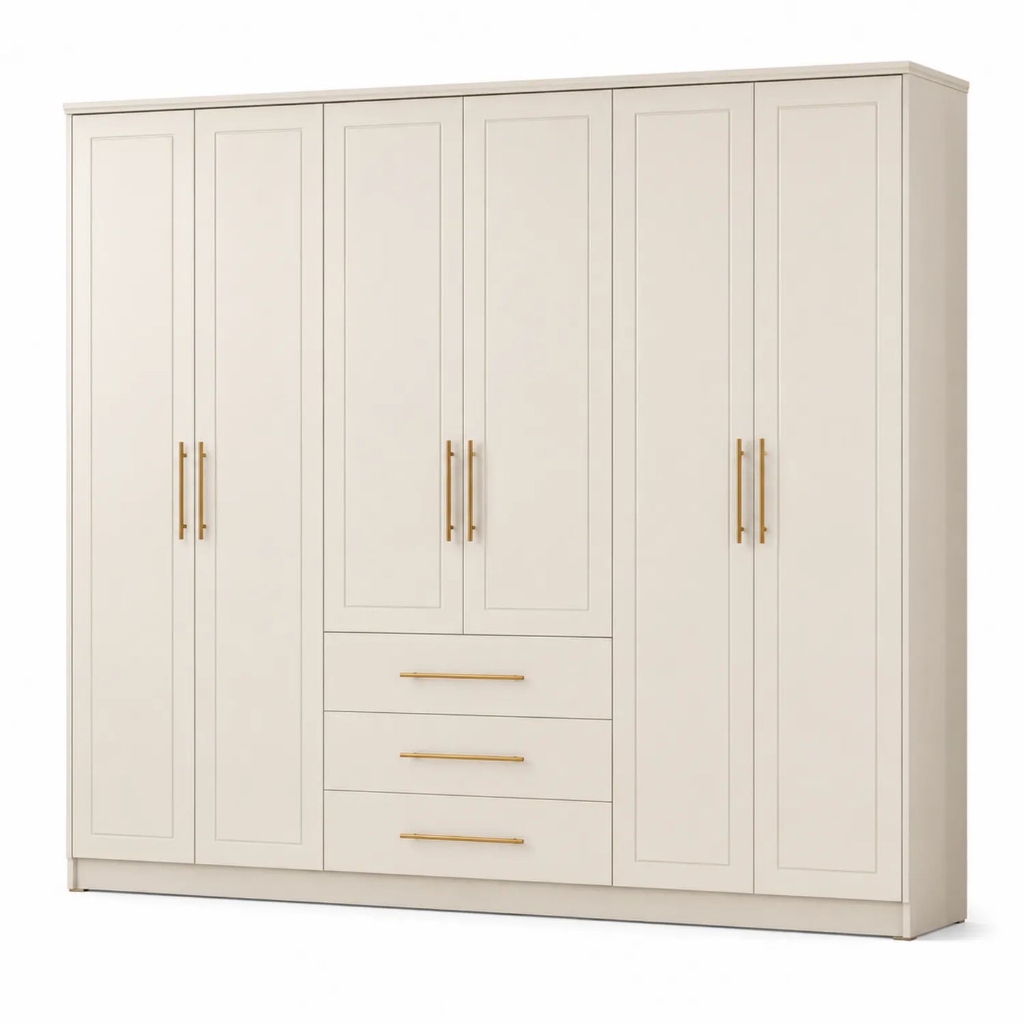 Armoire en bois avec portes battantes et tiroirs 250x220x60 cm